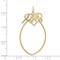 10K Yellow Gold Love in Heart Charm Holder Pendant Jewerly 39mm x 25mm